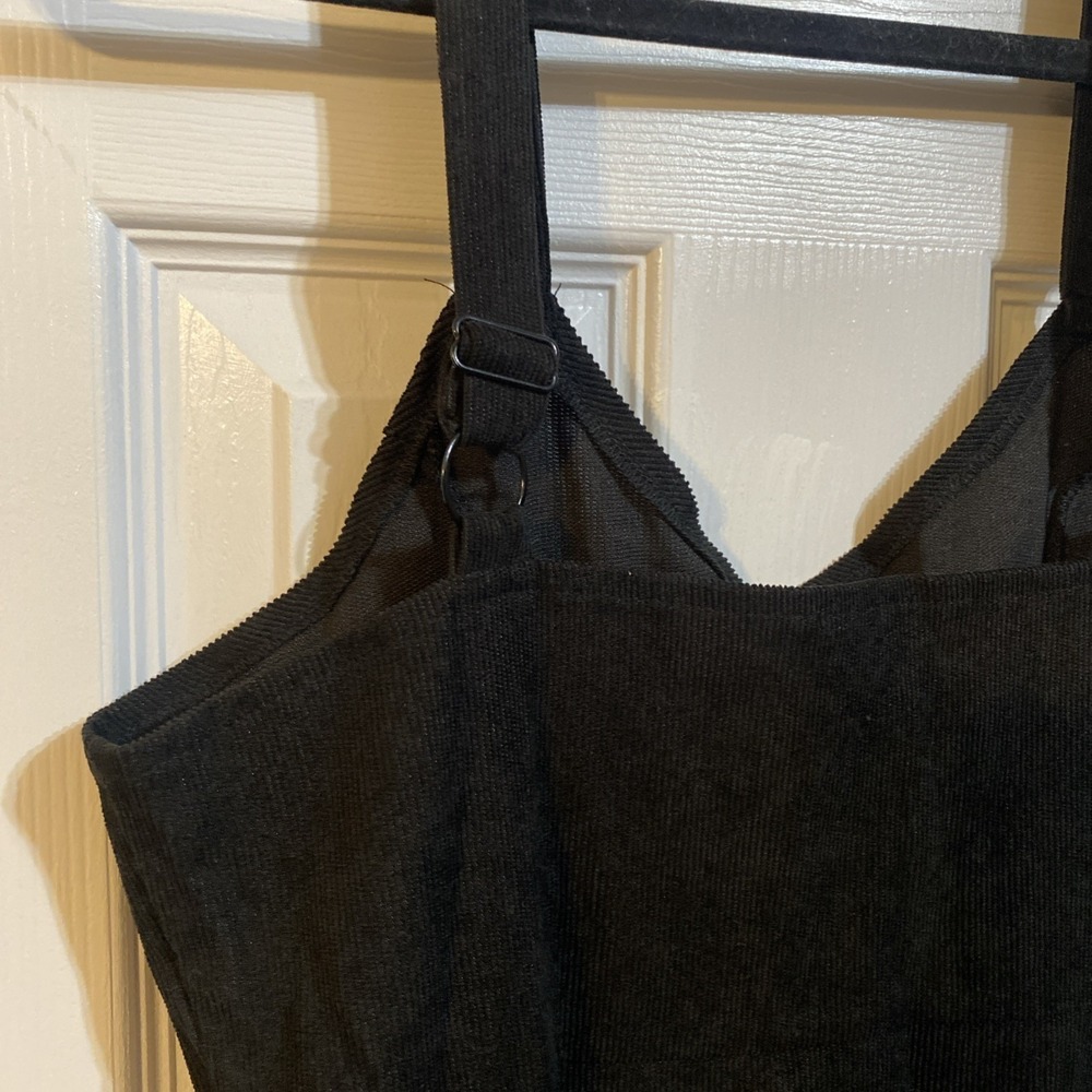 Shein Overall Corduroy, Dress Size S Pockets Mini Adjustable Black - Picture 6 of 11
